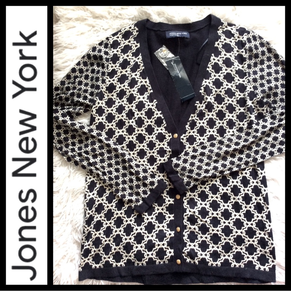 NWT Jones New York Signature Navy Cardigan